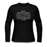 "Skeleton Inside Me" - Women's Long Sleeve T-Shirt black / S - LabRatGifts - 1