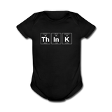 "ThInK" (white) - Baby Short Sleeve One Piece black / Newborn - LabRatGifts - 1