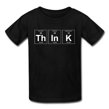 "ThInK" (white) - Kids' T-Shirt black / XS - LabRatGifts - 1
