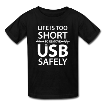 "Life is too Short" (white) - Kids' T-Shirt black / XS - LabRatGifts - 1