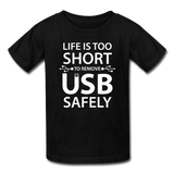 "Life is too Short" (white) - Kids' T-Shirt black / XS - LabRatGifts - 1