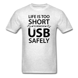 "Life is too Short" (black) - Men's T-Shirt light oxford / S - LabRatGifts - 2