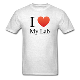 "I ♥ My Lab" (black) - Men's T-Shirt light oxford / S - LabRatGifts - 2