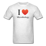 "I ♥ Microbiology" (black) - Men's T-Shirt light oxford / S - LabRatGifts - 2