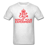 "Keep Calm and Repeat Your Experiment" (red) - Men's T-Shirt light oxford / S - LabRatGifts - 2