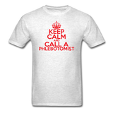 "Keep Calm and Call A Phlebotomist" (red) - Men's T-Shirt light oxford / S - LabRatGifts - 2