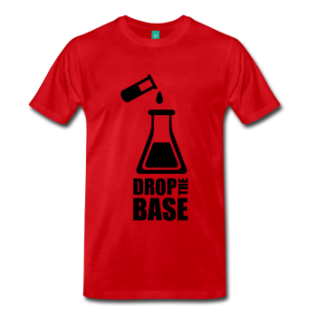 "Drop the Base" (black) - Men's T-Shirt red / S - LabRatGifts - 1