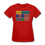 "Lady Gaga Periodic Table" - Women's T-Shirt red / S - LabRatGifts - 4