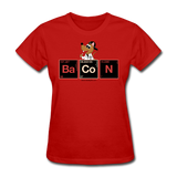 "Bacon Periodic Table" - Women's T-Shirt red / S - LabRatGifts - 7