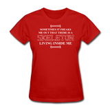 "Skeleton Inside Me" - Women's T-Shirt red / S - LabRatGifts - 5