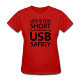 "Life is too Short" (black) - Women's T-Shirt red / S - LabRatGifts - 3