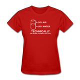 "Technically the Glass is Completely Full" - Women's T-Shirt red / S - LabRatGifts - 5