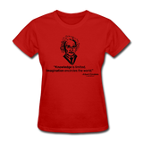 "Albert Einstein: Knowledge Quote" - Women's T-Shirt red / S - LabRatGifts - 8
