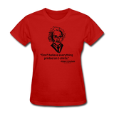 "Albert Einstein: T-Shirts Quote" - Women's T-Shirt red / S - LabRatGifts - 8