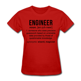 "Engineer" (black) - Women's T-Shirt red / S - LabRatGifts - 8