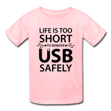 "Life is too Short" (black) - Kids' T-Shirt pink / XS - LabRatGifts - 2
