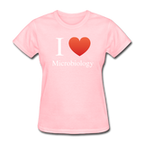 "I ♥ Microbiology" (white) - Women's T-Shirt pink / S - LabRatGifts - 10