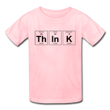 "ThInK" (black) - Kids' T-Shirt pink / XS - LabRatGifts - 3