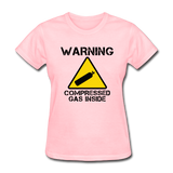 "Warning Compressed Gas Inside" - Women's T-Shirt pink / S - LabRatGifts - 2