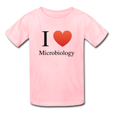 "I ♥ Microbiology" (black) - Kids' T-Shirt pink / XS - LabRatGifts - 2