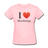 "I ♥ Microbiology" (black) - Women's T-Shirt pink / S - LabRatGifts - 4