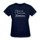 "Technically the Glass is Completely Full" - Women's T-Shirt navy / S - LabRatGifts - 1