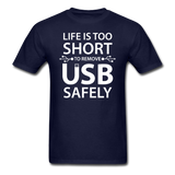 "Life is too Short" (white) - Men's T-Shirt navy / S - LabRatGifts - 2
