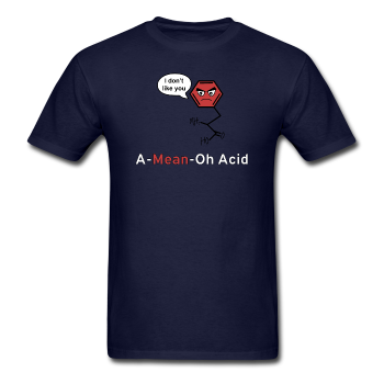 Cute & Geeky "A-Mean-Oh Acid" Men's T-Shirt | LabRatGifts navy / S - LabRatGifts - 1