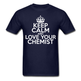 "Keep Calm and Love Your Chemist" (white) - Men's T-Shirt navy / S - LabRatGifts - 8
