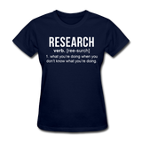 "Research" (white) - Women's T-Shirt navy / S - LabRatGifts - 10