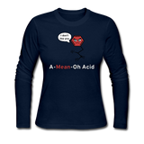 "A-Mean-Oh Acid" - Women's Long Sleeve T-Shirt navy / S - LabRatGifts - 4