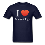 "I ♥ Microbiology" (white) - Men's T-Shirt navy / S - LabRatGifts - 2