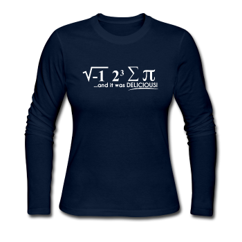"I Ate Some Pie" (white) - Women's Long Sleeve T-Shirt navy / S - LabRatGifts - 1