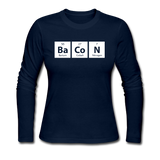 "BaCoN" - Women's Long Sleeve T-Shirt navy / S - LabRatGifts - 5