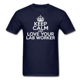 "Keep Calm and Love Your Lab Worker" (white) - Men's T-Shirt navy / S - LabRatGifts - 8