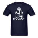"Keep Calm and Love Biology" (white) - Men's T-Shirt navy / S - LabRatGifts - 8