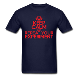 "Keep Calm and Repeat Your Experiment" (red) - Men's T-Shirt navy / S - LabRatGifts - 12