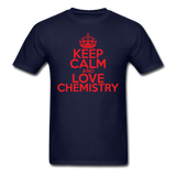 "Keep Calm and Love Chemistry" (red) - Men's T-Shirt navy / S - LabRatGifts - 12