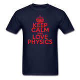 "Keep Calm and Love Physics" (red) - Men's T-Shirt navy / S - LabRatGifts - 12
