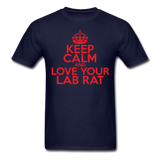 "Keep Calm and Love Your Lab Rat" (red) - Men's T-Shirt navy / S - LabRatGifts - 12