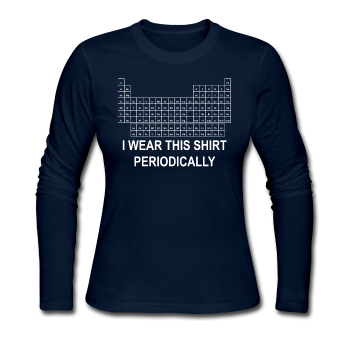"I Wear this Shirt Periodically" (white) - Women's Long Sleeve T-Shirt navy / S - LabRatGifts - 1