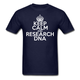 "Keep Calm and Research DNA" (white) - Men's T-Shirt navy / S - LabRatGifts - 8