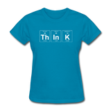 "ThInK" (white) - Women's T-Shirt turquoise / S - LabRatGifts - 8