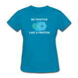 "Be Positive" (white) - Women's T-Shirt turquoise / S - LabRatGifts - 6