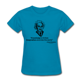 "Albert Einstein: Knowledge Quote" - Women's T-Shirt turquoise / S - LabRatGifts - 3