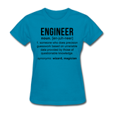 "Engineer" (black) - Women's T-Shirt turquoise / S - LabRatGifts - 3