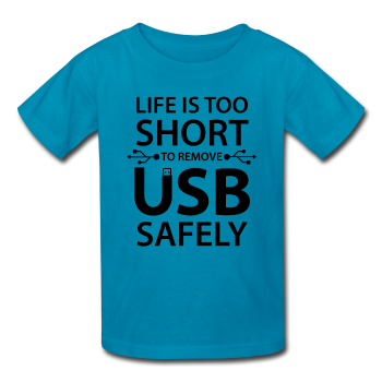 "Life is too Short" (black) - Kids' T-Shirt turquoise / XS - LabRatGifts - 1