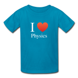 "I ♥ Physics" (white) - Kids' T-Shirt turquoise / XS - LabRatGifts - 3