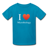"I ♥ Microbiology" (white) - Kids' T-Shirt turquoise / XS - LabRatGifts - 3