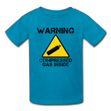 "Warning Compressed Gas Inside" - Kids' T-Shirt turquoise / XS - LabRatGifts - 2